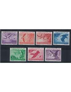 LIECHTENSTEIN 1939 Various birds, airmail 7v MNH**