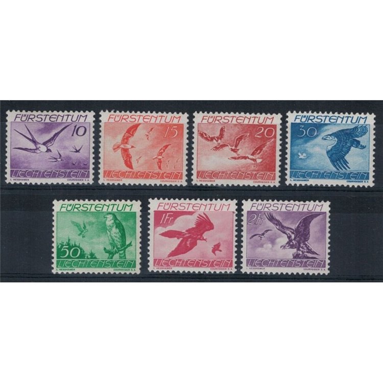 LIECHTENSTEIN 1939 Various birds, airmail 7v MNH**