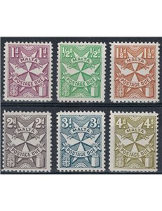 MALTA 1953-57 Tax mark 6v MNH**