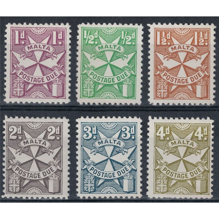 MALTA 1953-57 Tax mark 6v MNH**