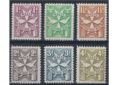 MALTA 1953-57 Tax mark 6v MNH**