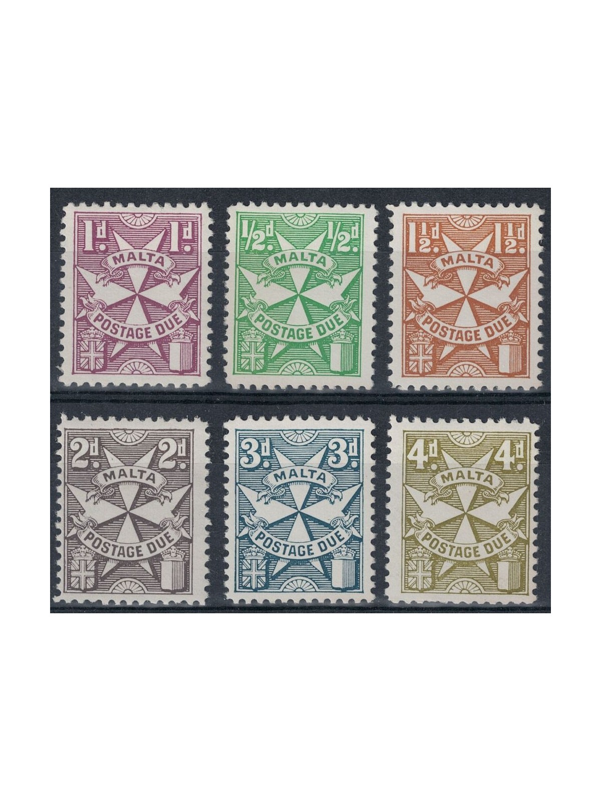 MALTA 1953-57 Tax mark 6v MNH**