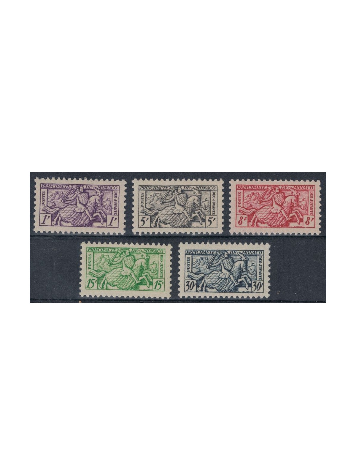 MONACO 1951 Knight in armour 5v MNH**