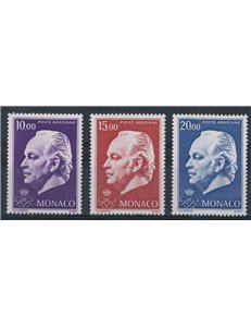 MONACO 1974 Effigie di Ranieri III, posta aerea 3v MNH**