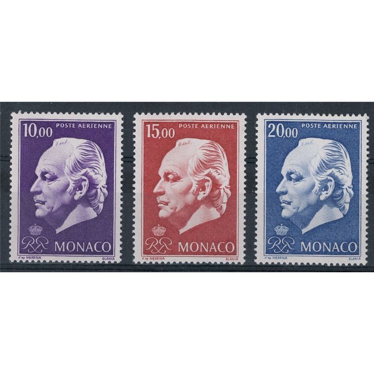 MONACO 1974 Effigy of Rainier III, airmail 3v MNH**