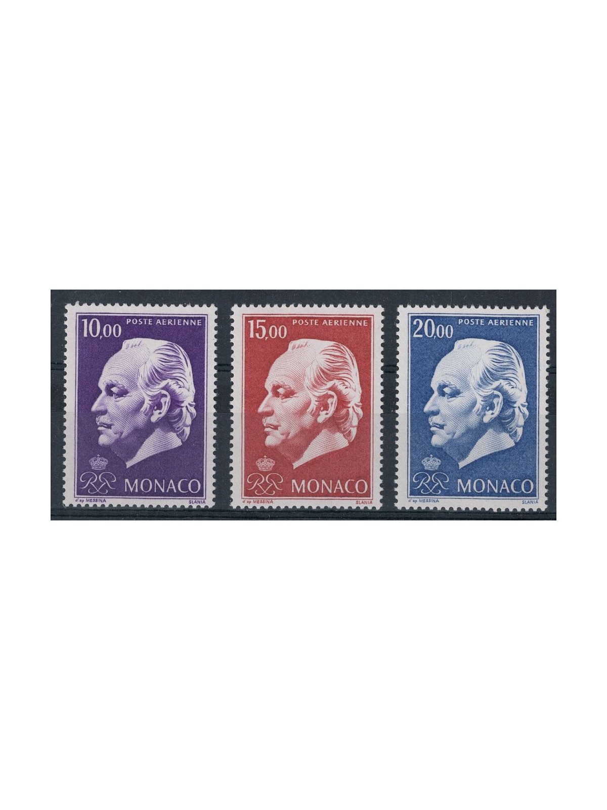 MONACO 1974 Effigie di Ranieri III, posta aerea 3v MNH**