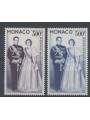 MONACO 1959 Ritratto dei Principi Ranieri e Grace, posta aerea 2v MNH**