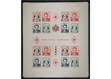 MONACO 1951 Croce Rossa, non dentellati BF MNH**