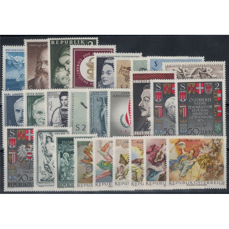 AUSTRIA 1968 Complete vintage 27v MNH**