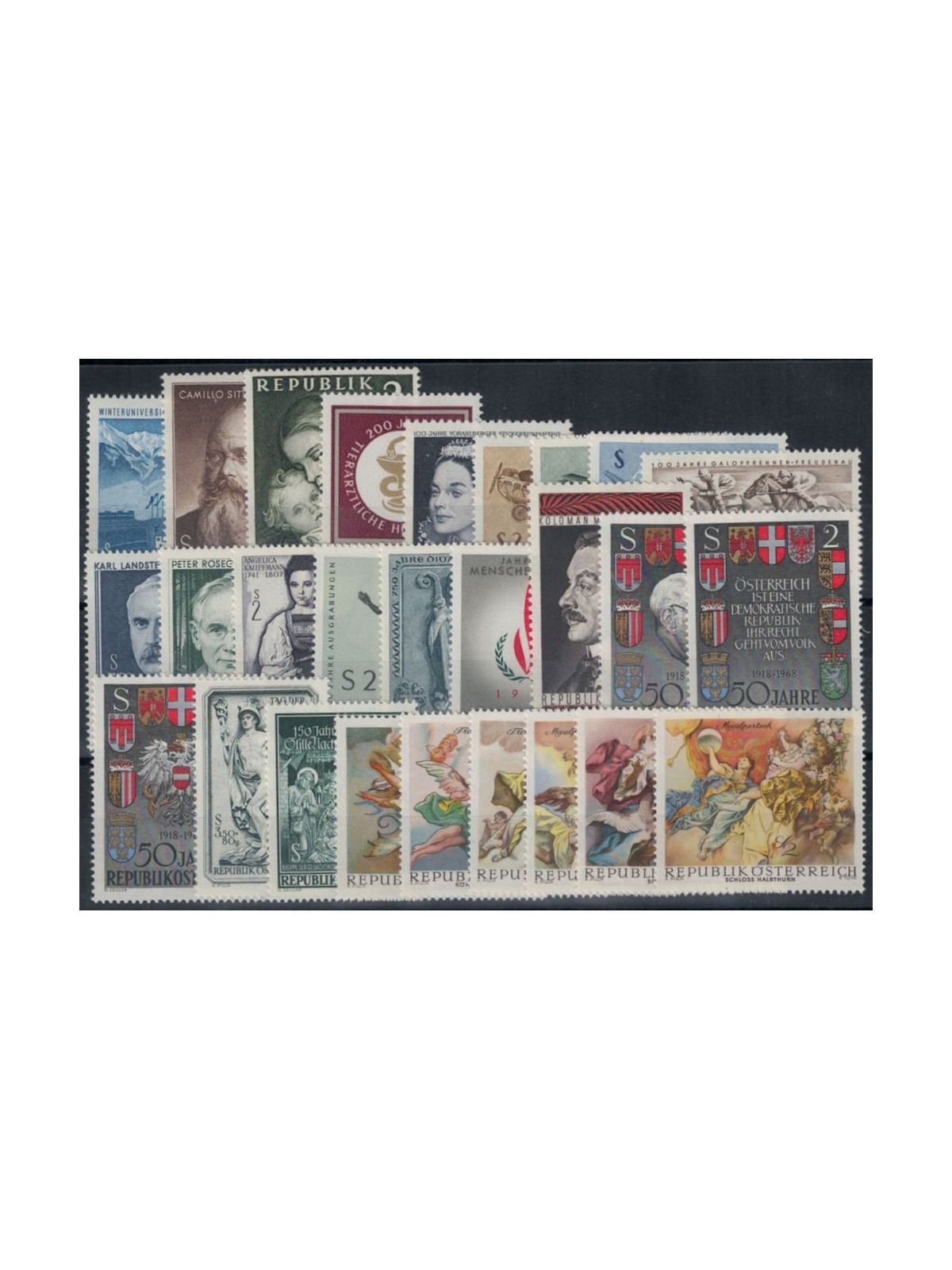 AUSTRIA 1968 Complete vintage 27v MNH**