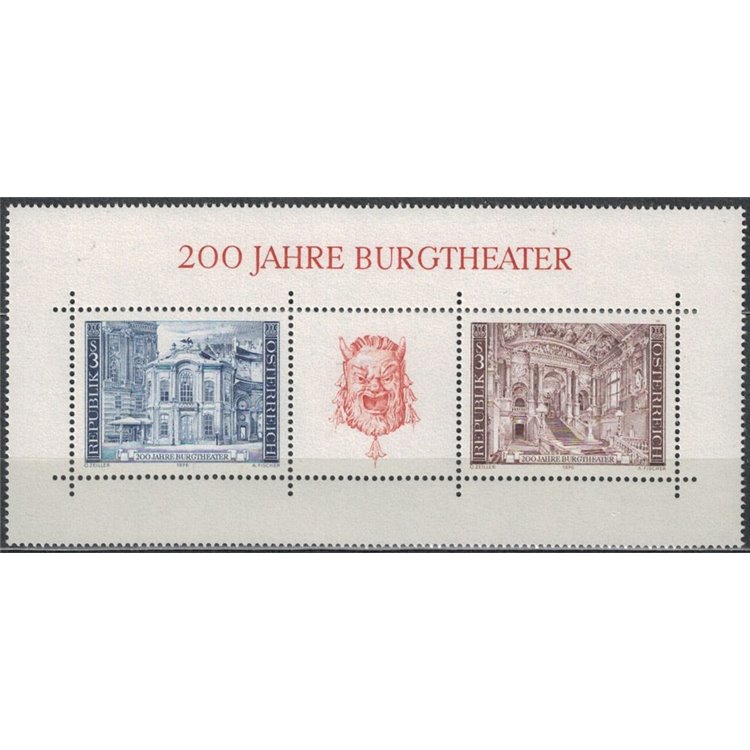 AUSTRIA 1976 Burgtheater Vienna s/s MNH**