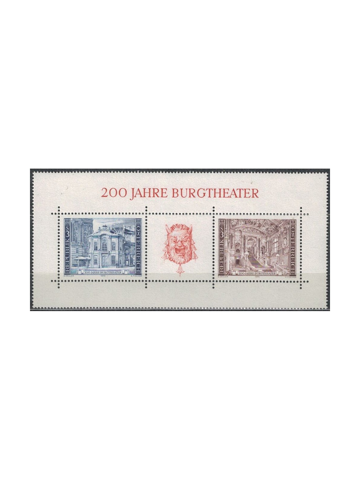 AUSTRIA 1976 Burgtheater Vienna s/s MNH**