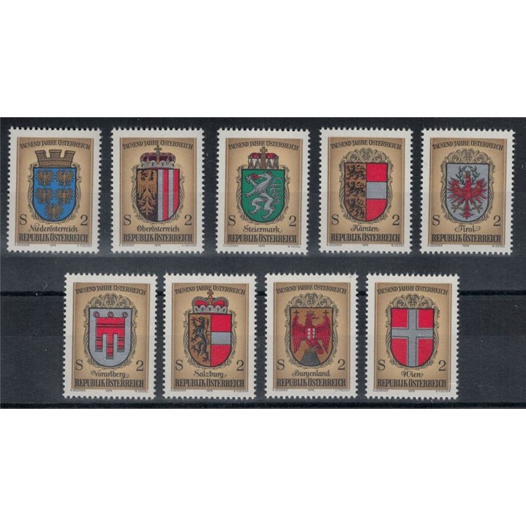 AUSTRIA 1976 Millenario dello Stato Austriaco 9v MNH**