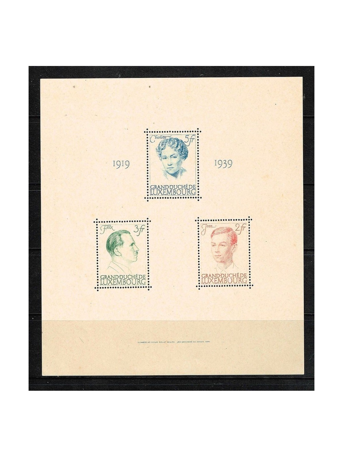 LUXEMBOURG 1939 Grand Duchess Charlotte s/s MNH**