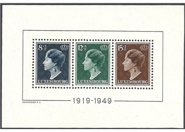 LUSSEMBURGO 1949 Anniversario Granduchessa Carlotta BF MNH**