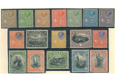 MALTA 1926-27 Effigie di Giorgio V e soggetti vari 17v MH* ©