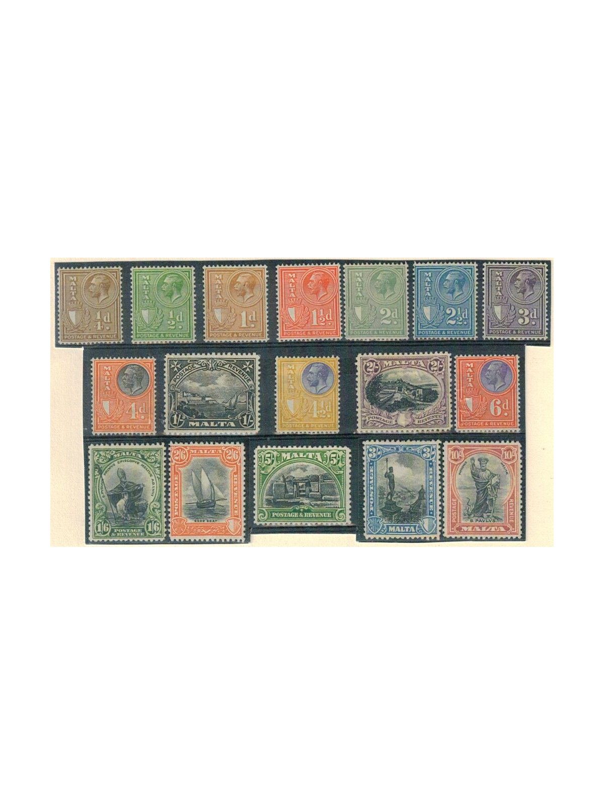 MALTA 1926-27 Effigie di Giorgio V e soggetti vari 17v MH* ©