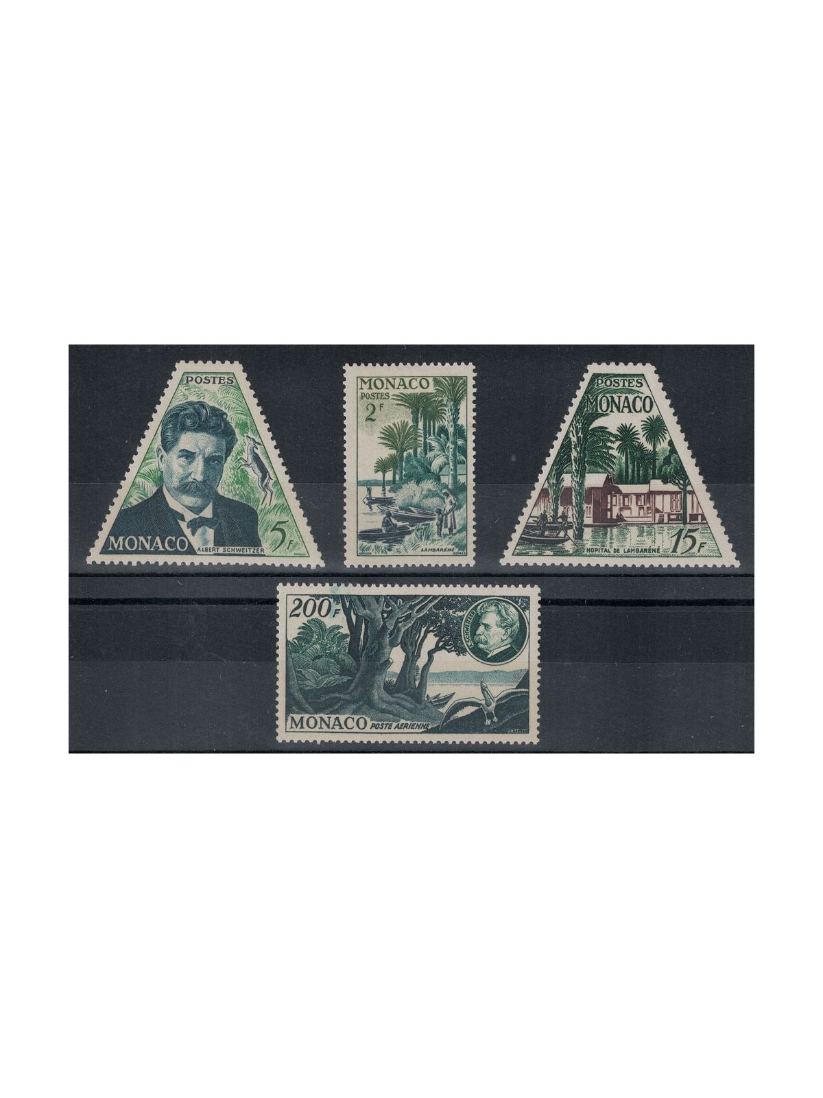 MONACO 1955 Albert Schweitzer, Premio Nobel per la pace 4v MNH**