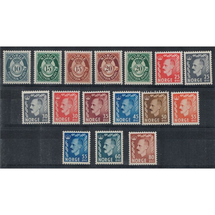 NORWAY 1950-52 Post horn 16v MNH**