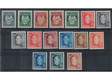 NORWAY 1950-52 Post horn 16v MNH**