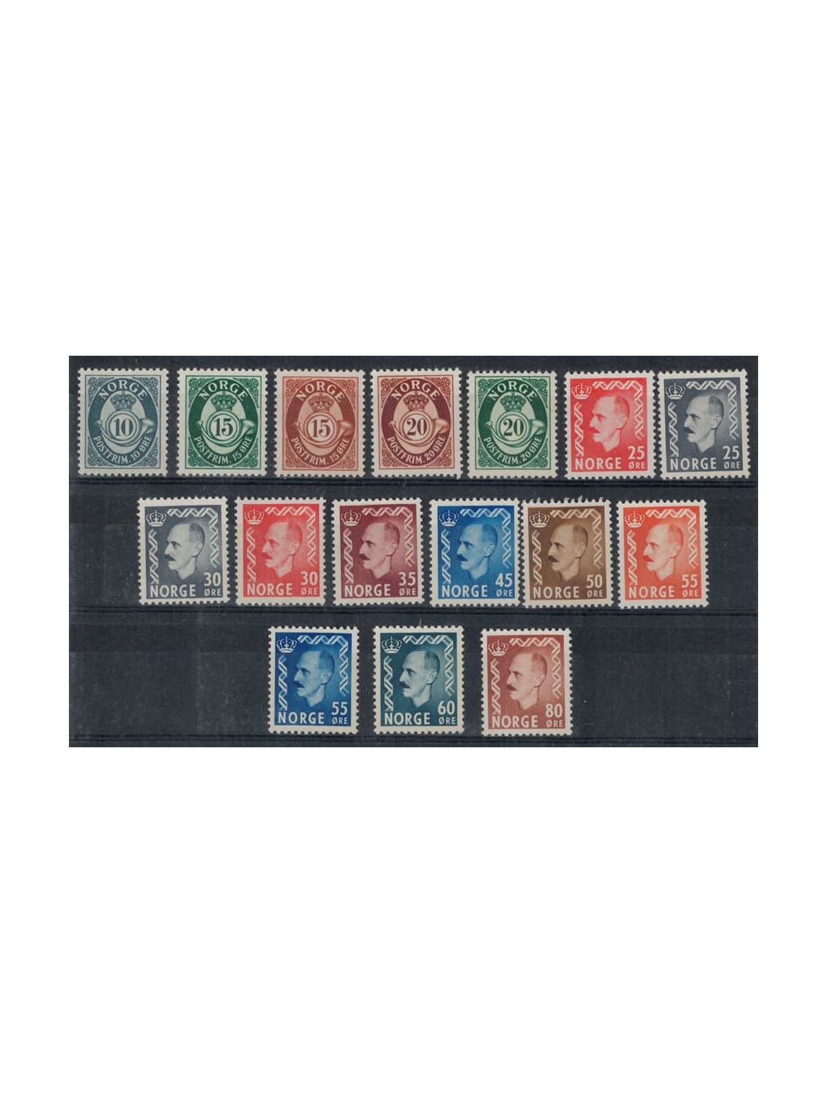 NORVEGIA 1950-52 Corno di posta 16v MNH**