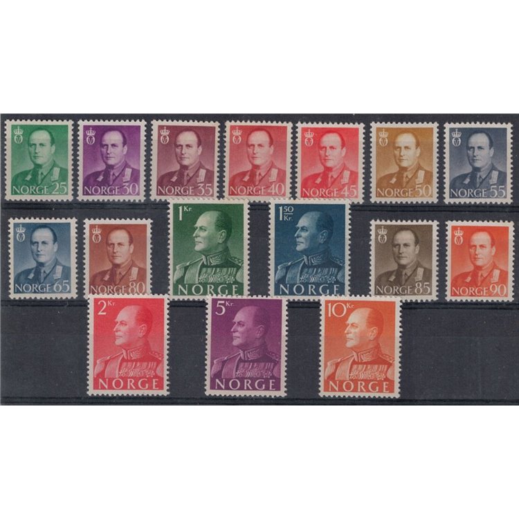 NORWAY 1958-60 Effigy of King Olav V 16v MNH**