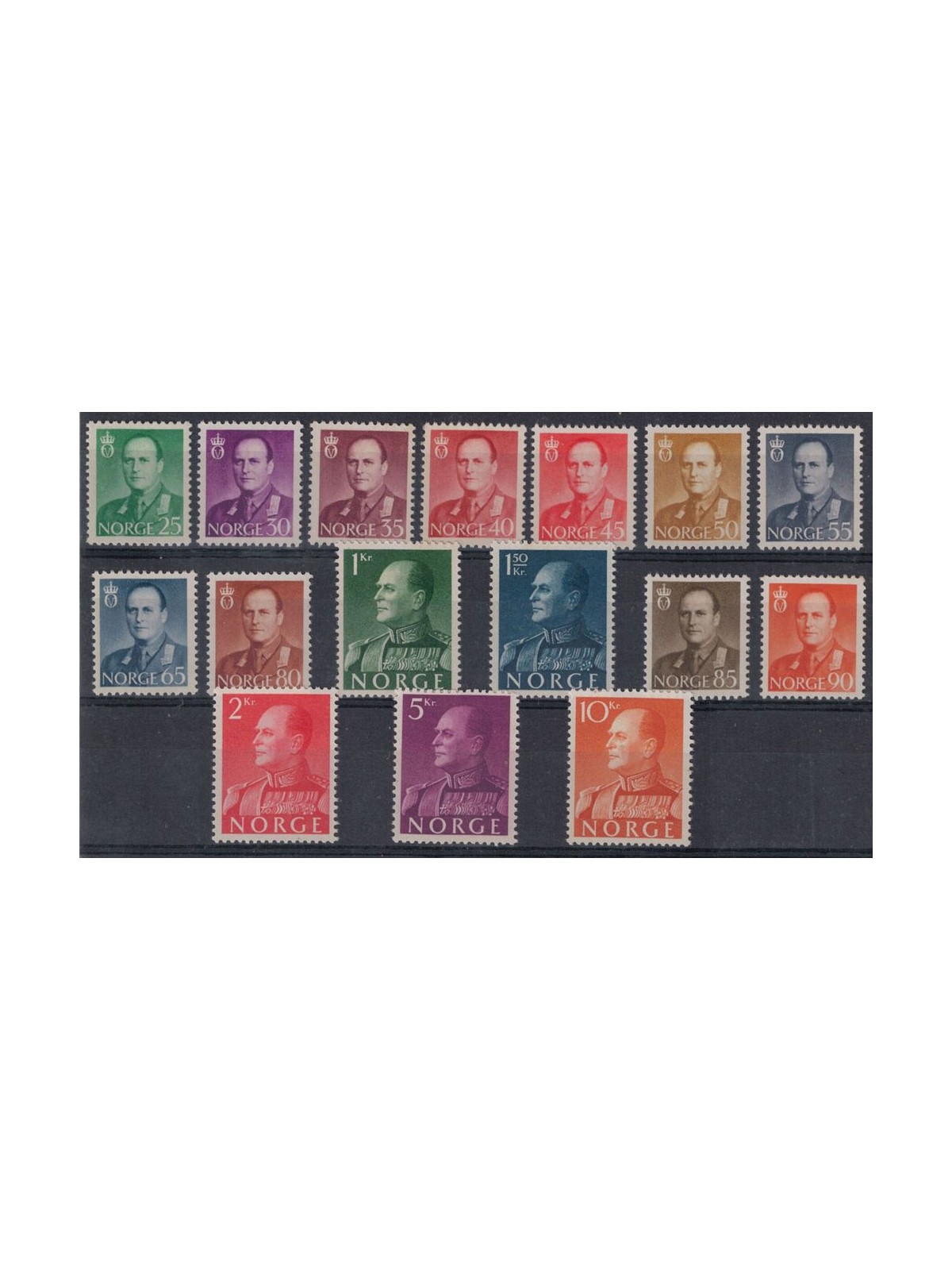 NORWAY 1958-60 Effigy of King Olav V 16v MNH**