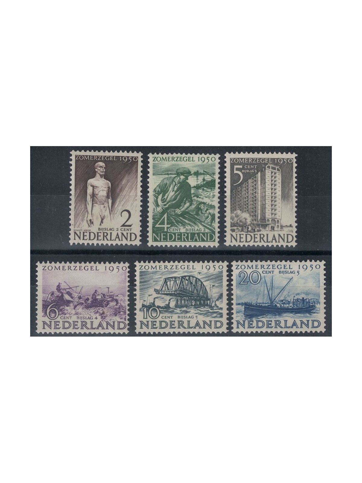 NETHERLANDS 1950 Charity, summer series, various subjects 6v MNH**