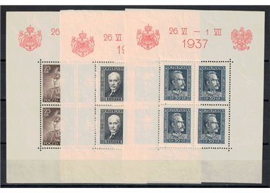 POLONIA 1937 Visita del Re Carol di Romania 3 BF MH*