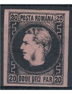 ROMANIA 1866 Profilo del Principe, 20p 1° tipo carta spessa MH*