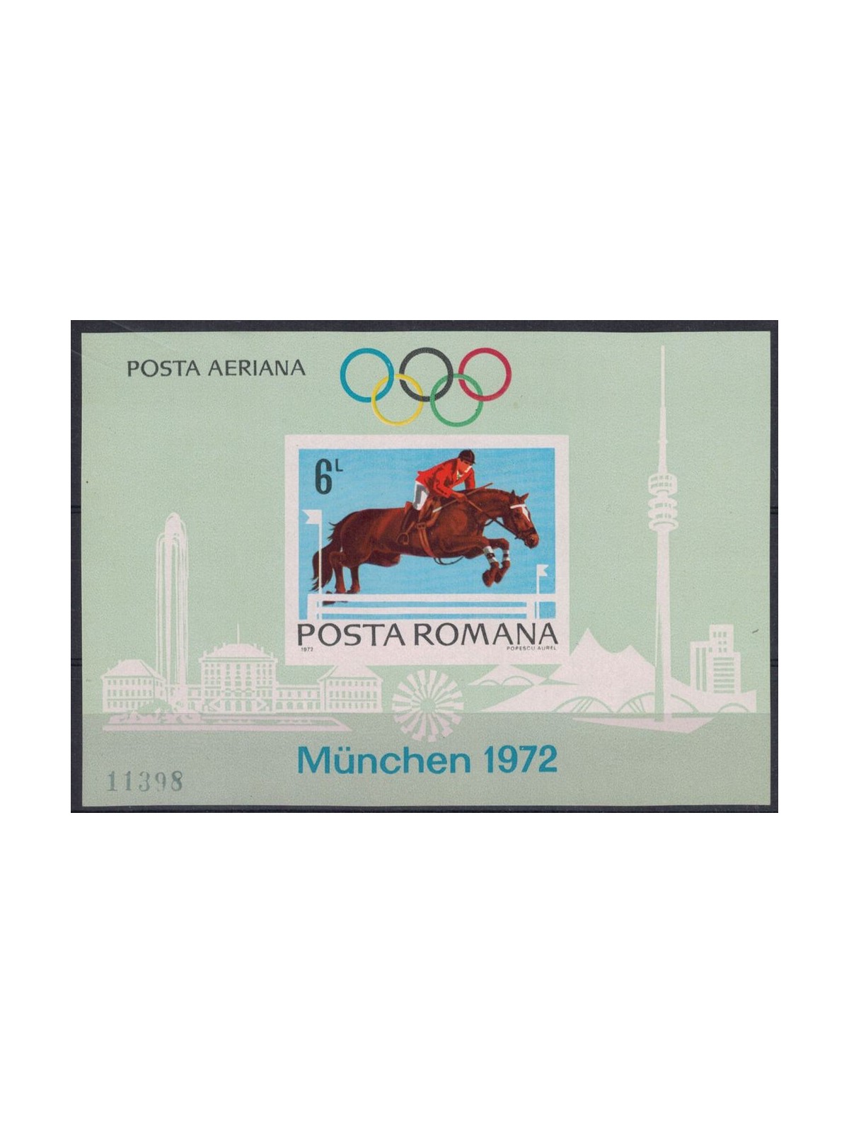 ROMANIA 1972 Giochi olimpici estivi BF MNH**