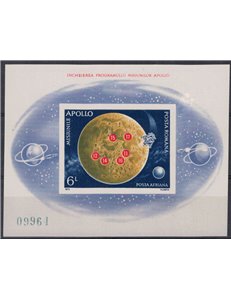 ROMANIA 1972 Programma Apollo BF MNH**
