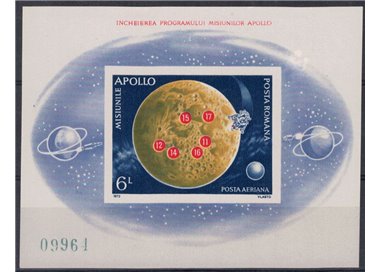 ROMANIA 1972 Apollo s/s MNH program**