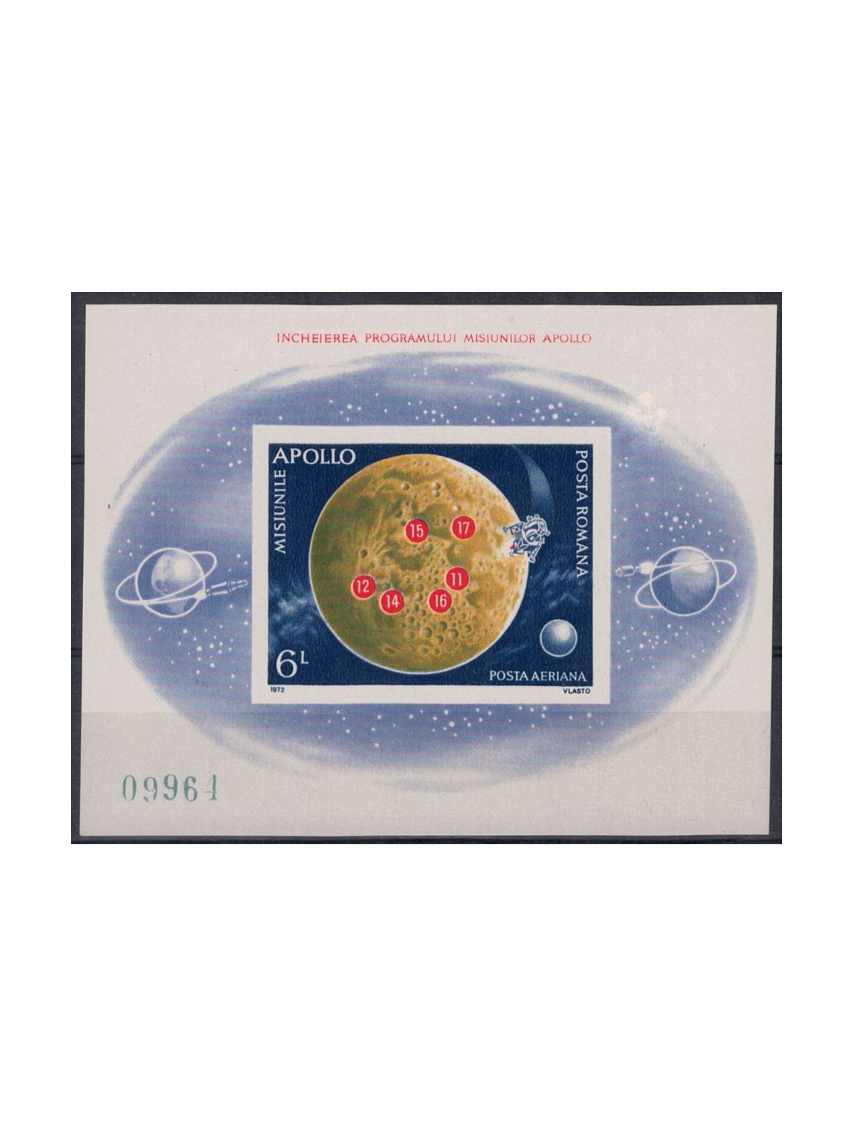 ROMANIA 1972 Apollo s/s MNH program**