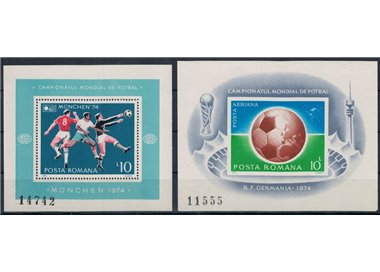 ROMANIA 1974 FIFA World Cup in Germany 2 s/s MNH**