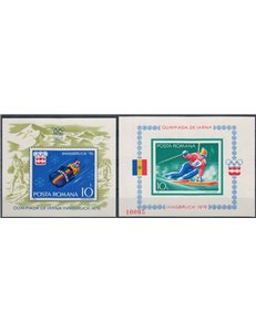 ROMANIA 1976 Giochi olimpici invernali a Innsbruck 2 BF MNH**