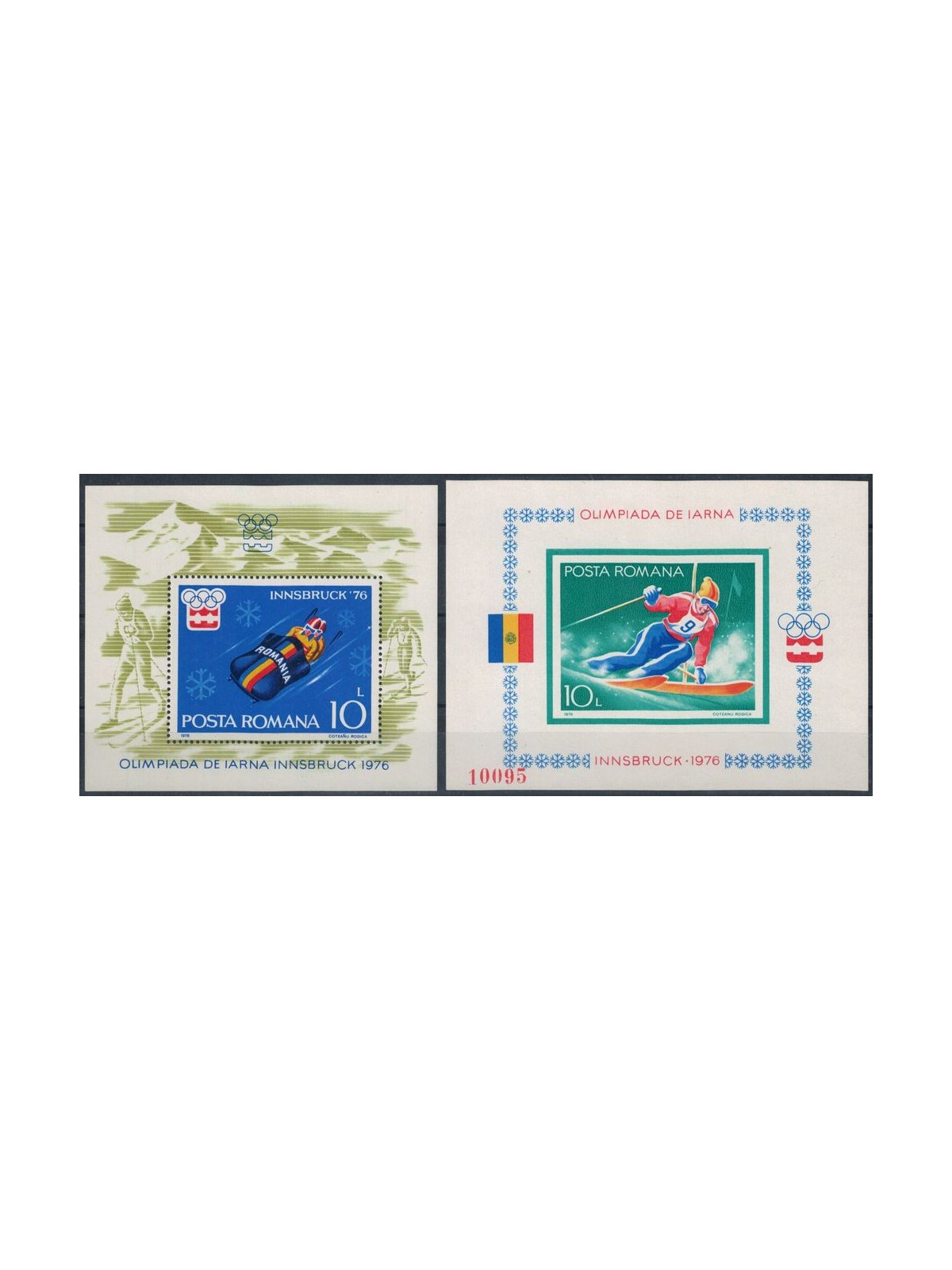 ROMANIA 1976 Winter Olympic Games in Innsbruck 2 s/s MNH**