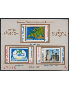 ROMANIA 1981 Conferenza sulla Sicurezza e cooperazione in Europa BF MNH**