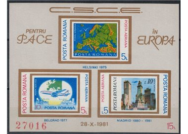 ROMANIA 1981 Conference on Security and Cooperation in Europe s/s MNH**