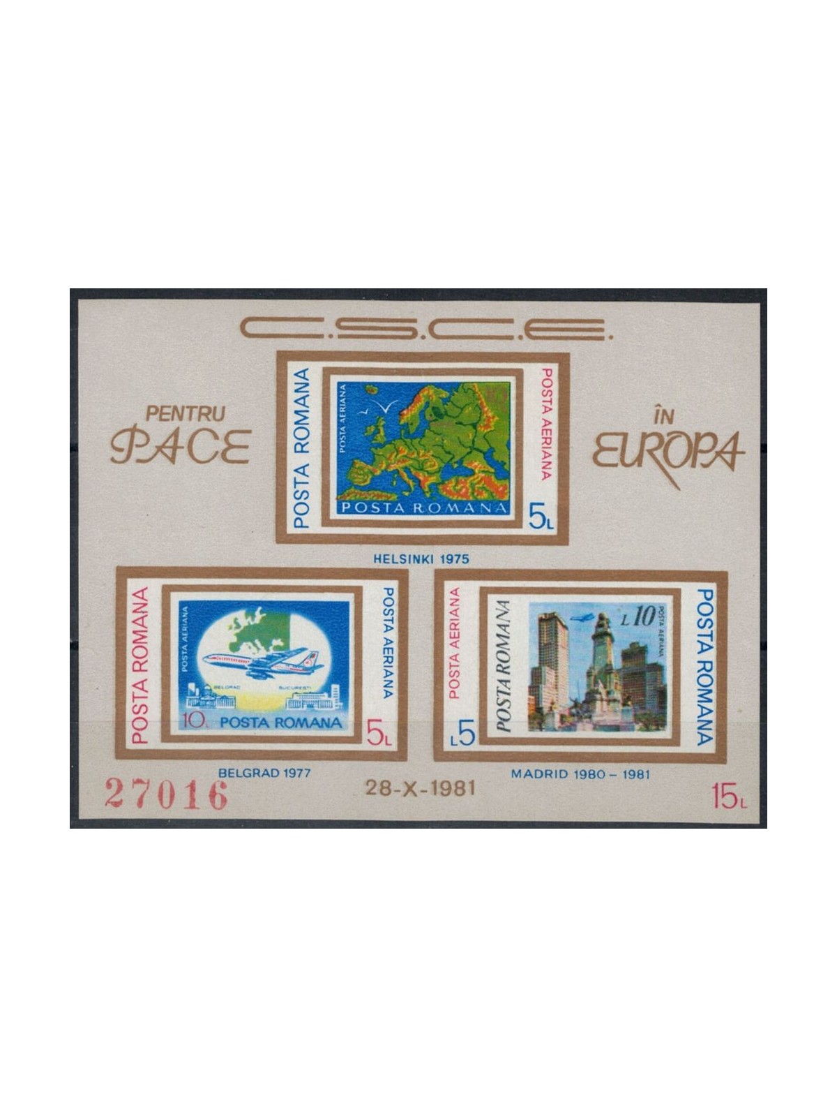 ROMANIA 1981 Conference on Security and Cooperation in Europe s/s MNH**