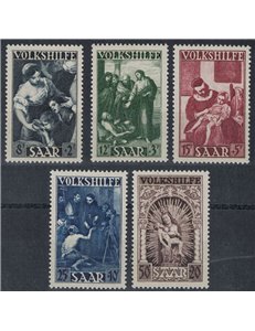 GERMANY SARRE 1949 Winter relief 5v MNH**