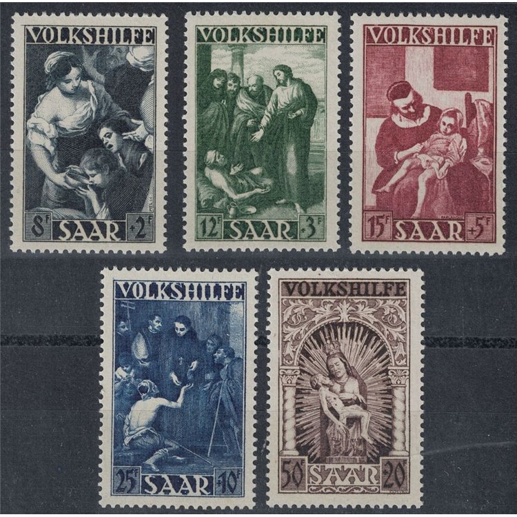 GERMANY SARRE 1949 Winter relief 5v MNH**