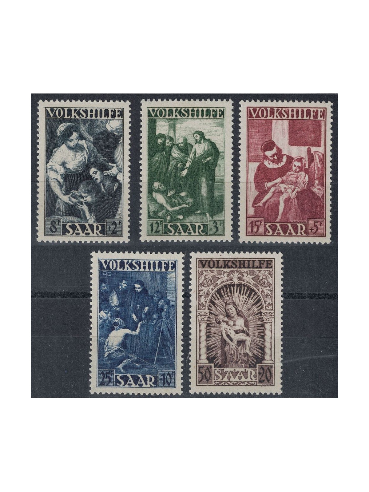 GERMANY SARRE 1949 Winter relief 5v MNH**