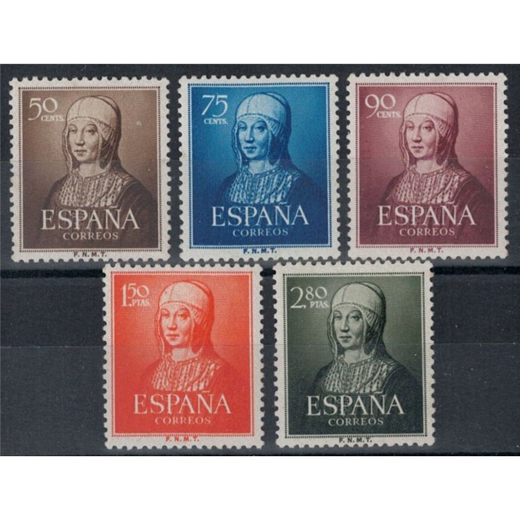 SPAGNA 1951 Regina Isabella la Cattolica 5v MNH**