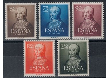 SPAGNA 1951 Regina Isabella la Cattolica 5v MNH**