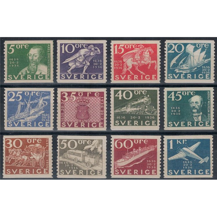 SWEDEN 1936 Centenary of the Swedish Post 12v MH*©