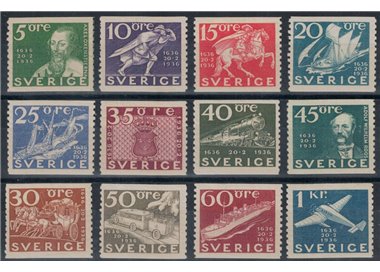 SWEDEN 1936 Centenary of the Swedish Post 12v MH*©