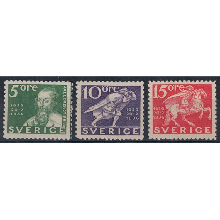 SVEZIA 1936 Centenario delle Poste svedesi 3v MNH**
