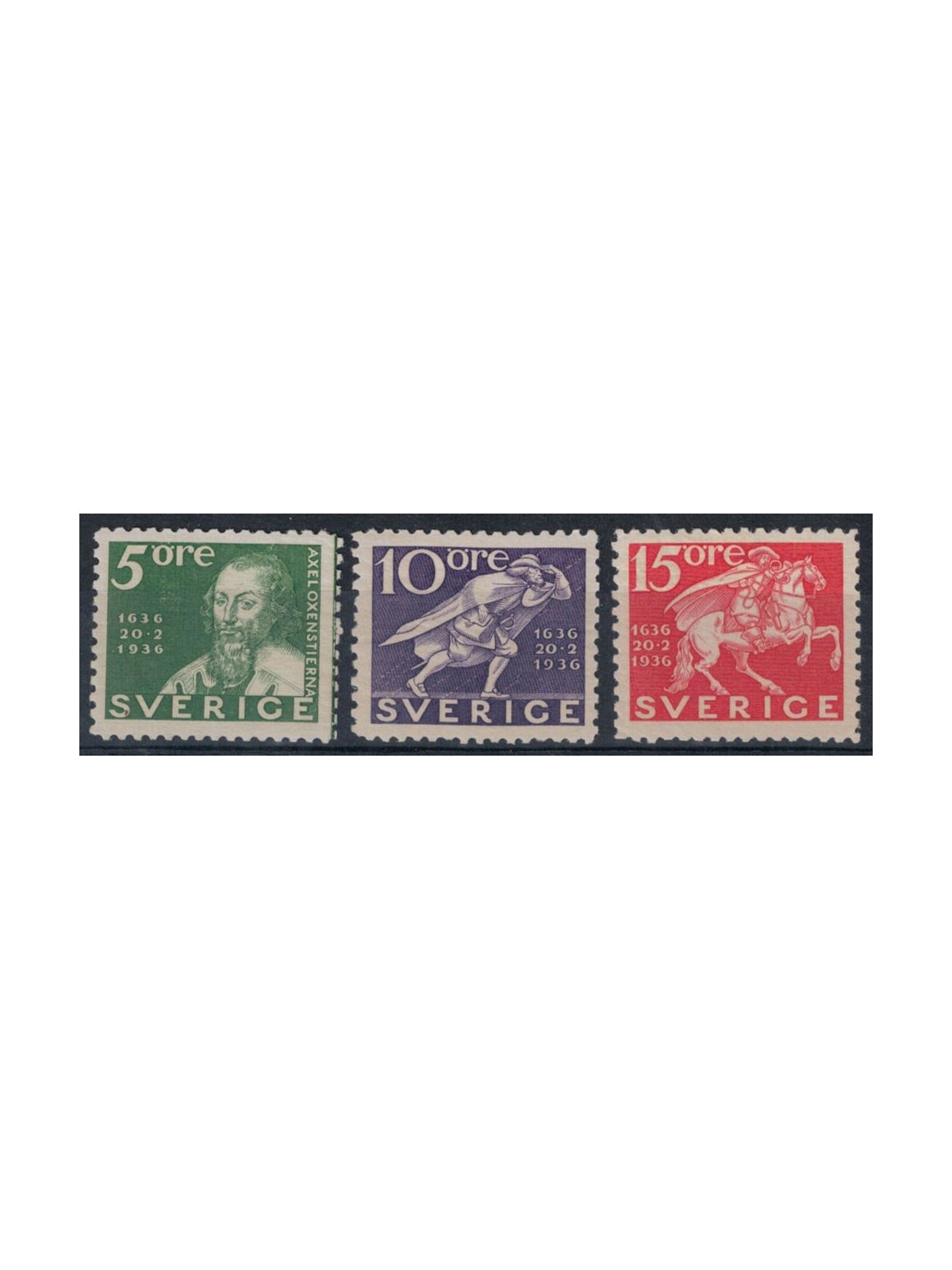 SWEDEN 1936 Centenary of the Swedish Post 3v MNH**