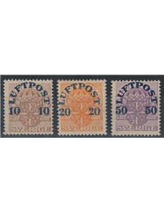 SWEDEN 1920 Airmail, service stamps overprinted 3v MNH**